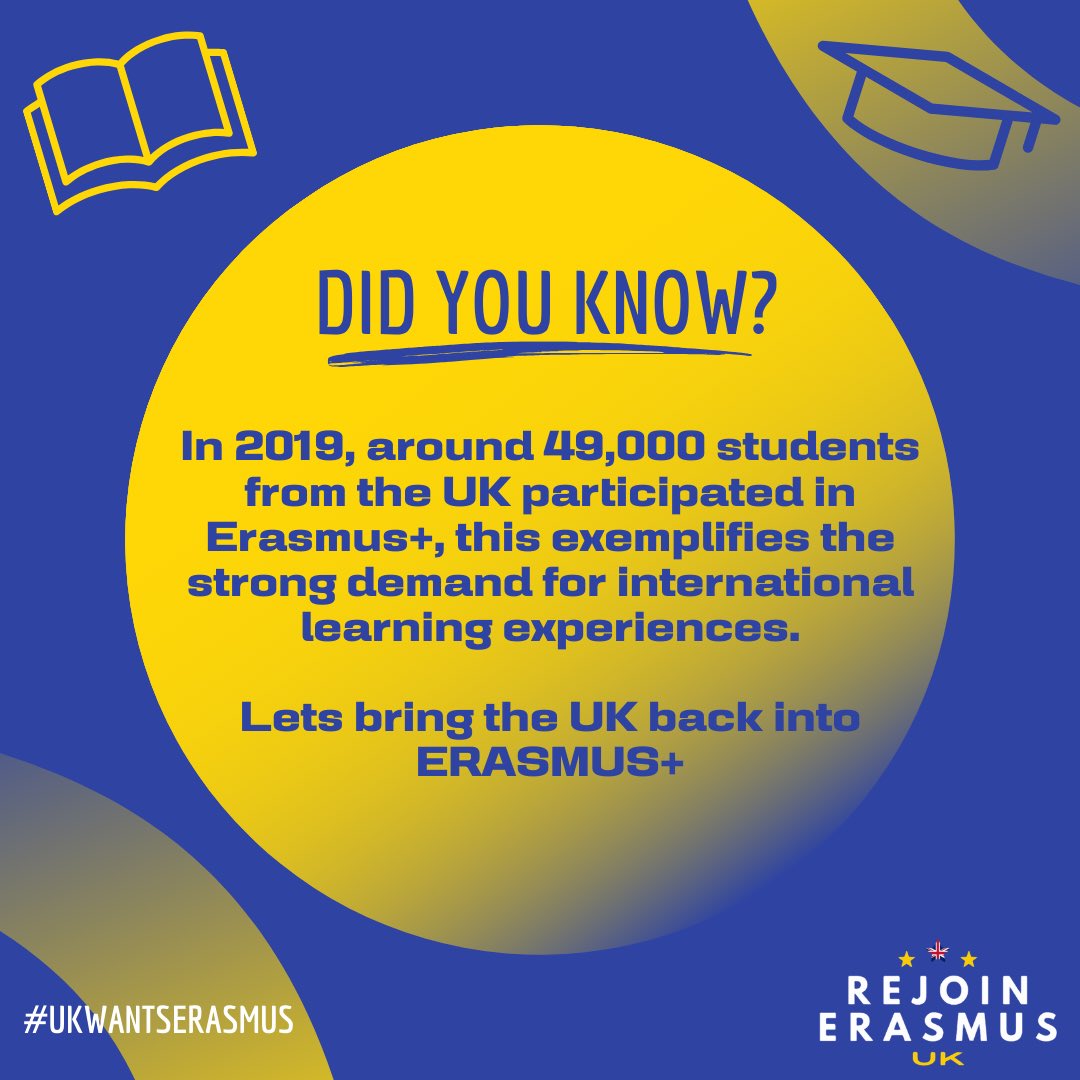 RejoinErasmus's tweet image. The future of Uk higher education is more prosperous in the programme. 

#UkRejoinErasmus #ErasmusPlus #UkwantsErasmus