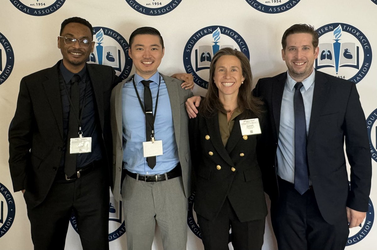 Grateful to be at the STSA cardiothoracic meeting with my mentor <a href="/sgworrell/">Stephanie G Worrell, MD FACS</a> and two amazing 4th-year residents <a href="/KevinWangMD/">Kevin Wang</a> <a href="/TimRHarrisMD1/">Tim R Harris MD</a> from the University of Arizona. Honored to learn and grow together in the field of thoracic surgery! 

#STSA2024