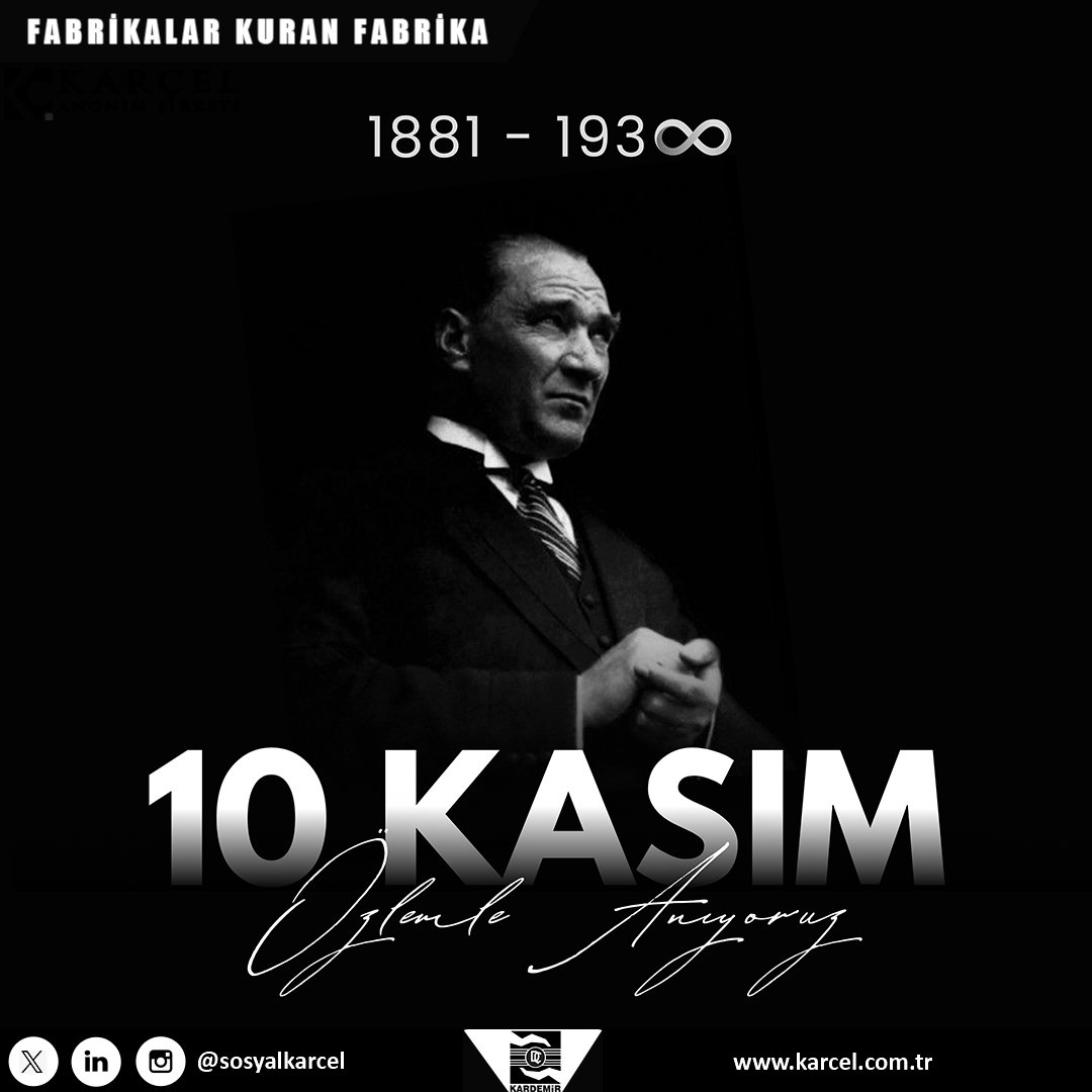 Cumhuriyetimizin kurucusu Gazi Mustafa Kemal Atatürk'ü saygı ve minnetle anıyoruz.

#10Kasım