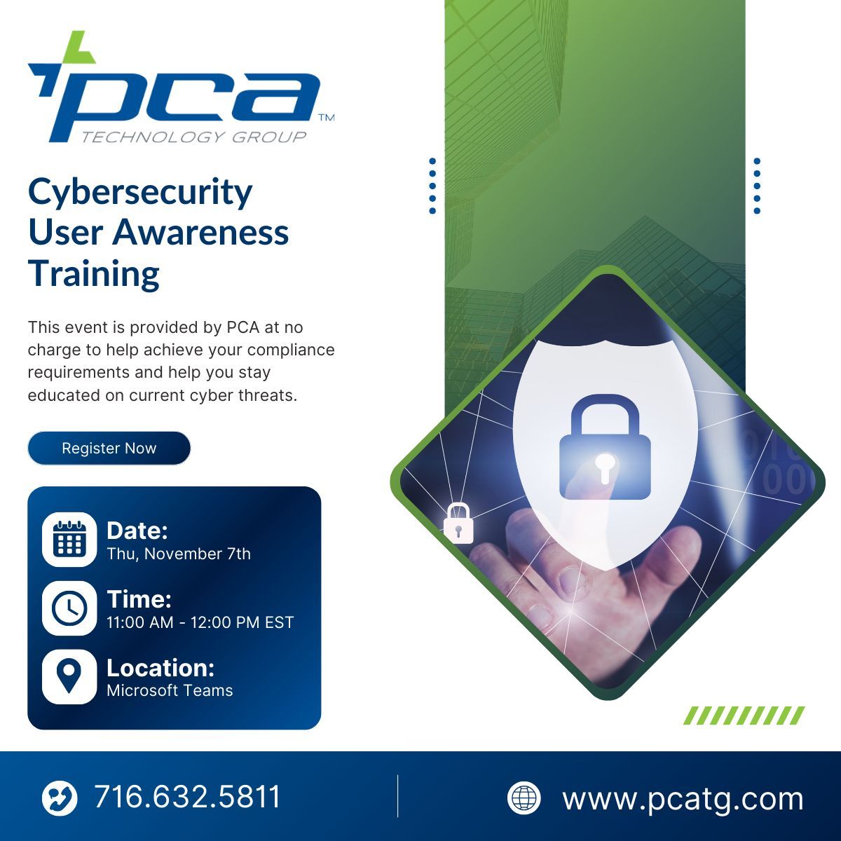 PCATechGroup's tweet image. Register for our next Cybersecurity Awareness Training with PCA’s CTO, Brian Powell! This free event enables you to stay educated and compliant: buff.ly/3CreZyI #PCA #Webinar #CybersecurityAwarenessTraining