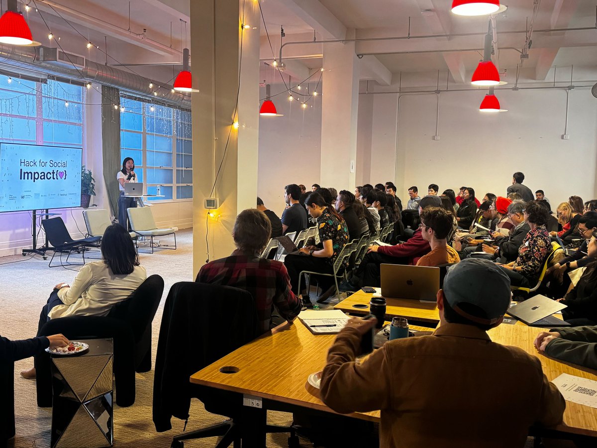 Fetch_ai's tweet image. San Francisco is buzzing at Hack for Social Impact as developers gather to tackle today’s pressing global issues. Sponsored by @Fetch_ai and hosted by Fetchai Innovation Lab, this hackathon is all about using #AI agents for good in collaboration with organizations like @UNCCD,…
