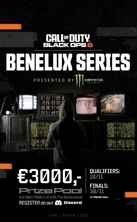 Denzel Lloyd (@d3nnad3n) on Twitter photo Morgen 13:00u spelen <a href="/DKiLL3RS_X/">Delano Banen</a> en ik mee als DUO in dit toernooi.
Ik stream de gehele qualifiers, eens kijken hoe ver we komen! 🎮🔥
Shout out <a href="/Myth_NL/">Myth Esports</a> voor wie we meespelen.
SO <a href="/MonsterEnergyNL/">Monster Energy NL</a> & <a href="/CallofDuty/">Call of Duty</a>
#CallofDuty #BlackOps6 #MythEsports Morgen 13:00u spelen <a href="/DKiLL3RS_X/">Delano Banen</a> en ik mee als DUO in dit toernooi.
Ik stream de gehele qualifiers, eens kijken hoe ver we komen! 🎮🔥
Shout out <a href="/Myth_NL/">Myth Esports</a> voor wie we meespelen.
SO <a href="/MonsterEnergyNL/">Monster Energy NL</a> & <a href="/CallofDuty/">Call of Duty</a>
#CallofDuty #BlackOps6 #MythEsports