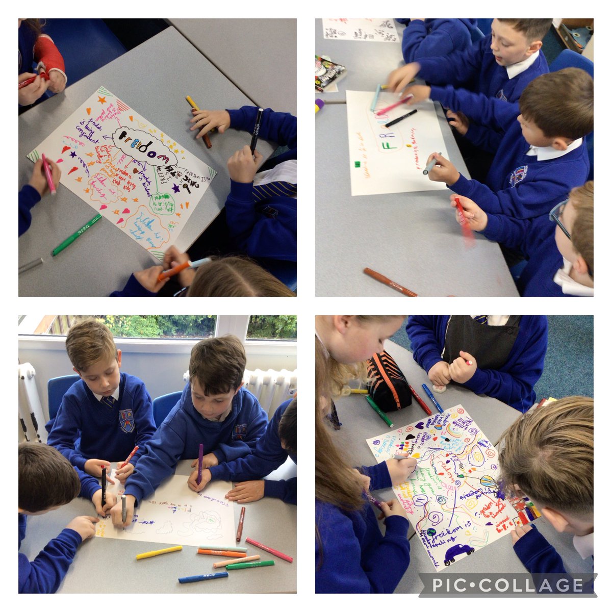 MissJenningsWW's tweet photo. I hope you have all had a wonderful half-term! In English, we've started our new text Tarr Beach, exploring what freedom means, creating posters, and turning them into poems that we performed with drums. So proud of how confident you're becoming, Sharks!π¦ #WWPAWRITING https://t.co/Uzk1rVyr0S