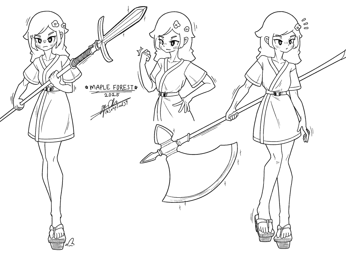 SoapSud39's tweet photo. Player 2 Girl (provisional name) from @_NATSU_KAZE_ 's upcoming game "Maple Forest"!
artworks commissioned by @valtraid 😌
#MapleForest https://t.co/D4vyYixDcf