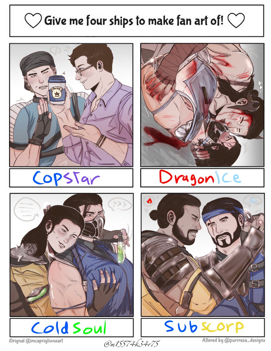 m15574k34r75's tweet photo. Ship meme finally done thank you for waiting! Here get your boys hope you like it!
#mk #MortalKombat #liuhan #shangbi #bishang #subscorp #copstar
It was fun drawing characters I never thought I will
If this does well I will opening another shipmeme βΊοΈ https://t.co/DI8JwCW0yg