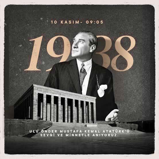 Cumhuriyetinin ve devrimlerinin yılmaz bekçisiyiz. Sevgi ve özlemle 
#Atatürk #10Kasım 🇹🇷