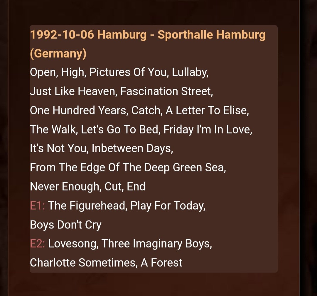 Er egentlig ikke så optaget af min alder, men når en ven spørger, om man nogensinde har oplevet The Cure live, og man kan svare: "Ja, det var denne koncert", så går det pludselig op for en, at man ikke just er ung 😅