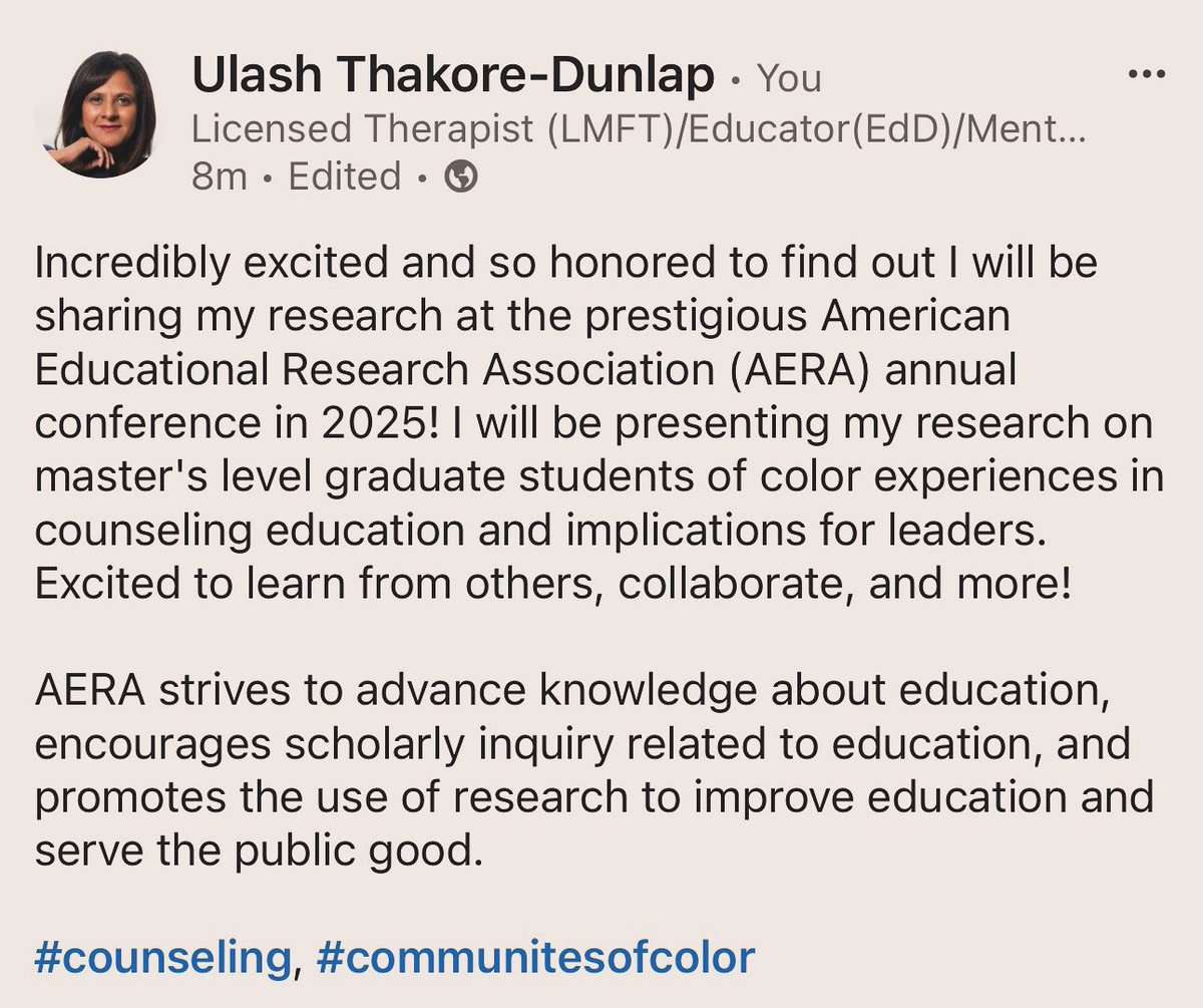 🙌🏾. 

#counseling, #aera2025