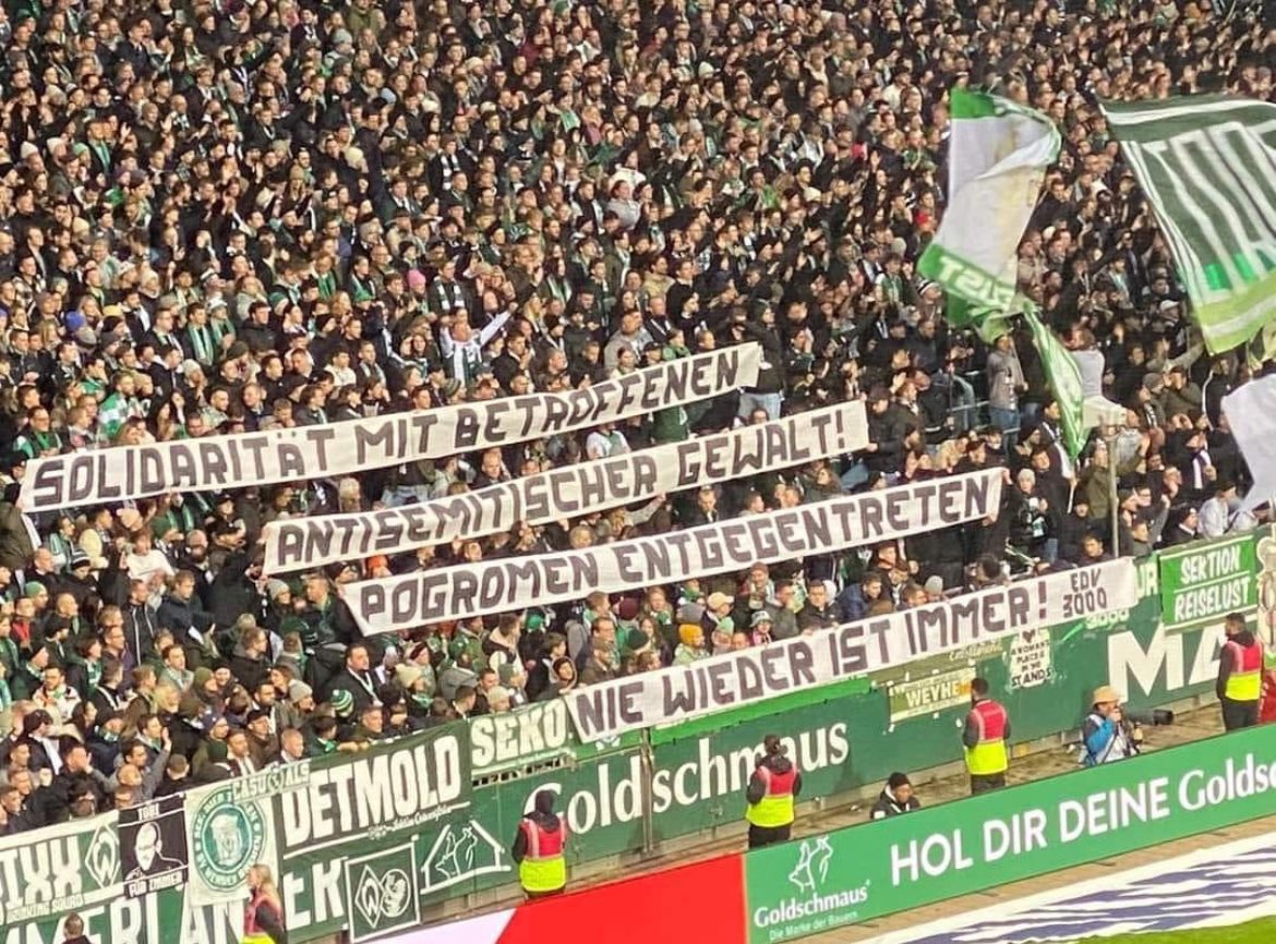 Ein Dankeschön an die Bundesliga-Teams, die sich gegen Antisemitismus stark machen! Es ist großartig, dass viele eine klare Position beziehen. Doch es darf nicht nur bei Gedenkposts zum 9. November bleiben – wir brauchen Taten! Wenn Bundesliga-Teams die IHRA-Arbeitsdefinition