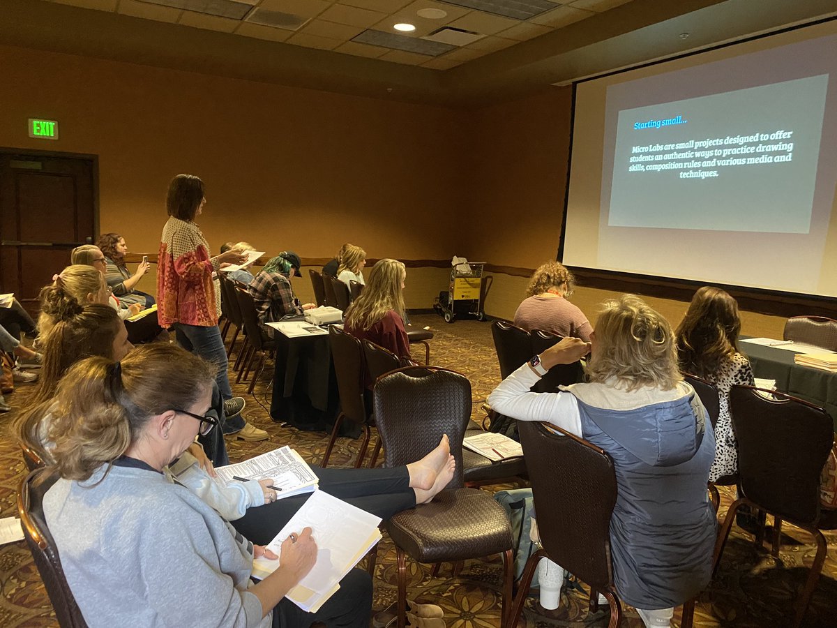 ArtWithMrsSmith's tweet photo. What a great experience we’ve had the past couple of days at OAEA convention! I’m so appreciative of the opportunity to attend, the insight from workshops that we can bring back to school, and for @MrsAmbrus for leading the way in our presentation! https://t.co/kvewsBJECX
