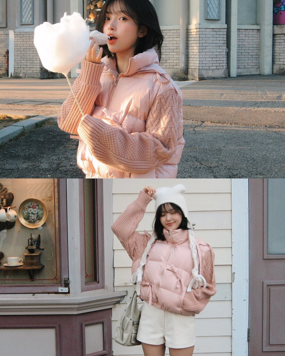Neahee's tweet image. I'm feeling as light and airy as the cotton candy swirling on my stick. It's a day of pure indulgence, where every bite is a burst of sugary joy. The vibrant pink of my jacket mirrors the playful spirit of the day, a bold statement of carefree happiness. 🩷
