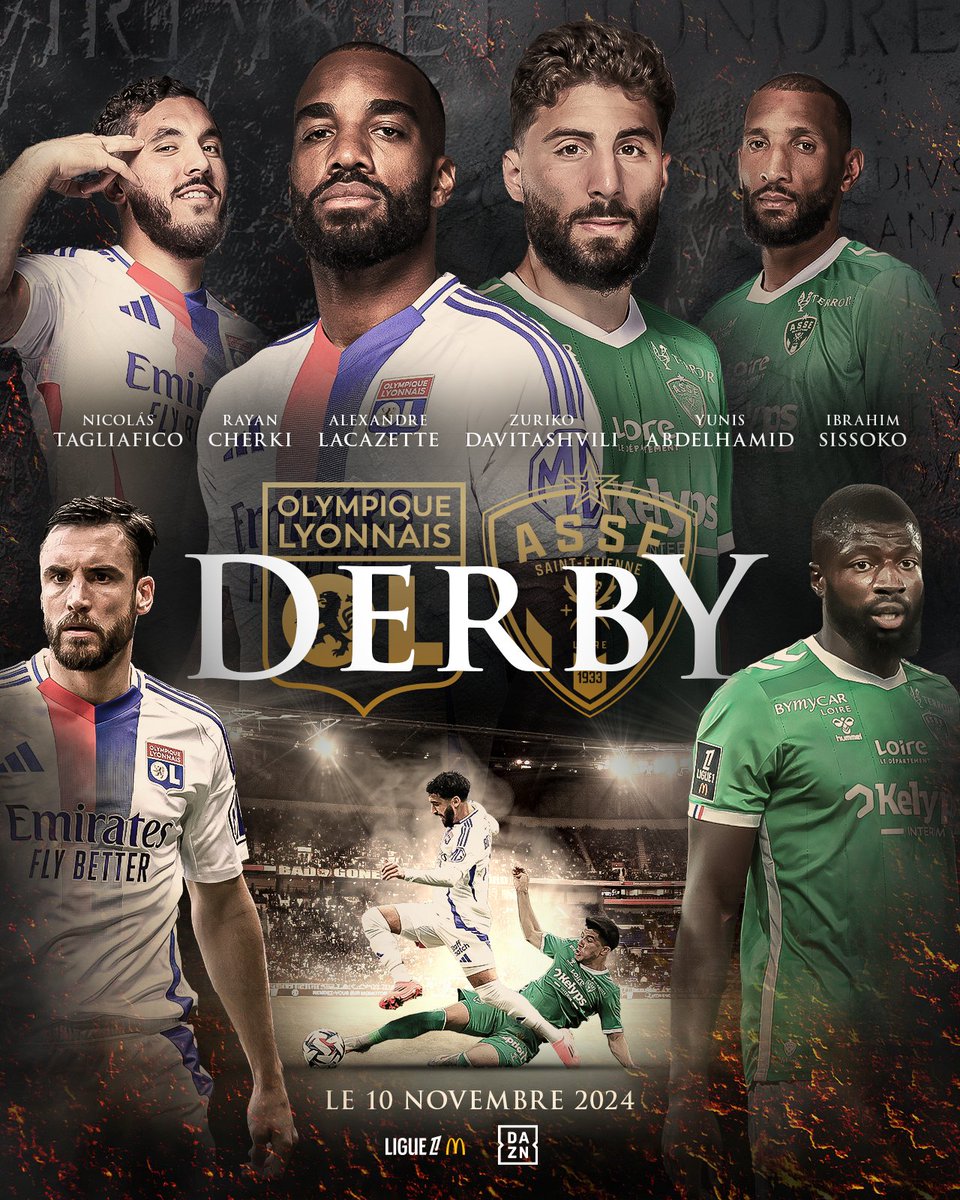 Ligue1's tweet image. LES GLADIATEURS SONT PRÊTS POUR LE DERBY ⚔️

#OLASSE I @DAZN_FR