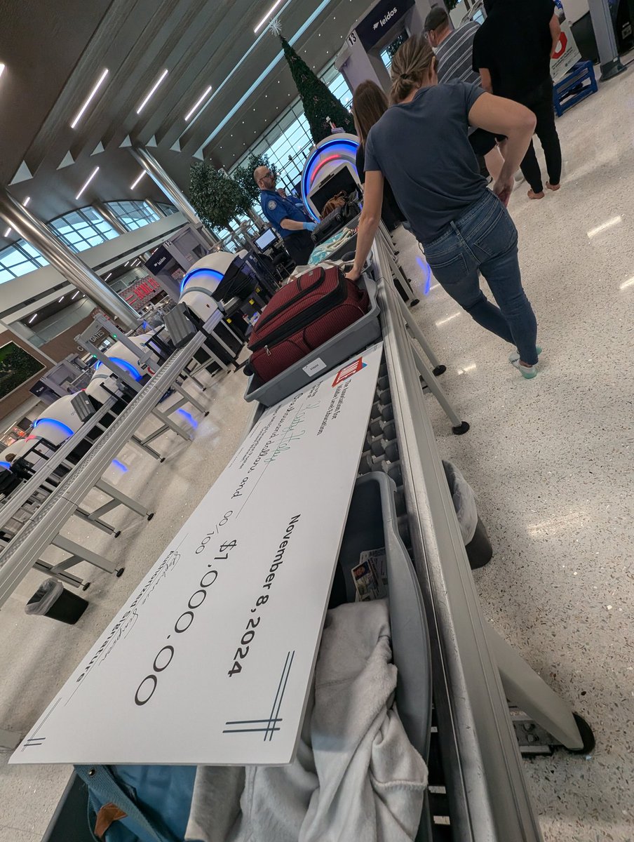 Hey <a href="/AMLE/">AMLE</a> we have named him Chet the Check and we are hoping <a href="/SouthwestAir/">Southwest Airlines</a> lets us bring him on board.  He's already had a grand adventure.