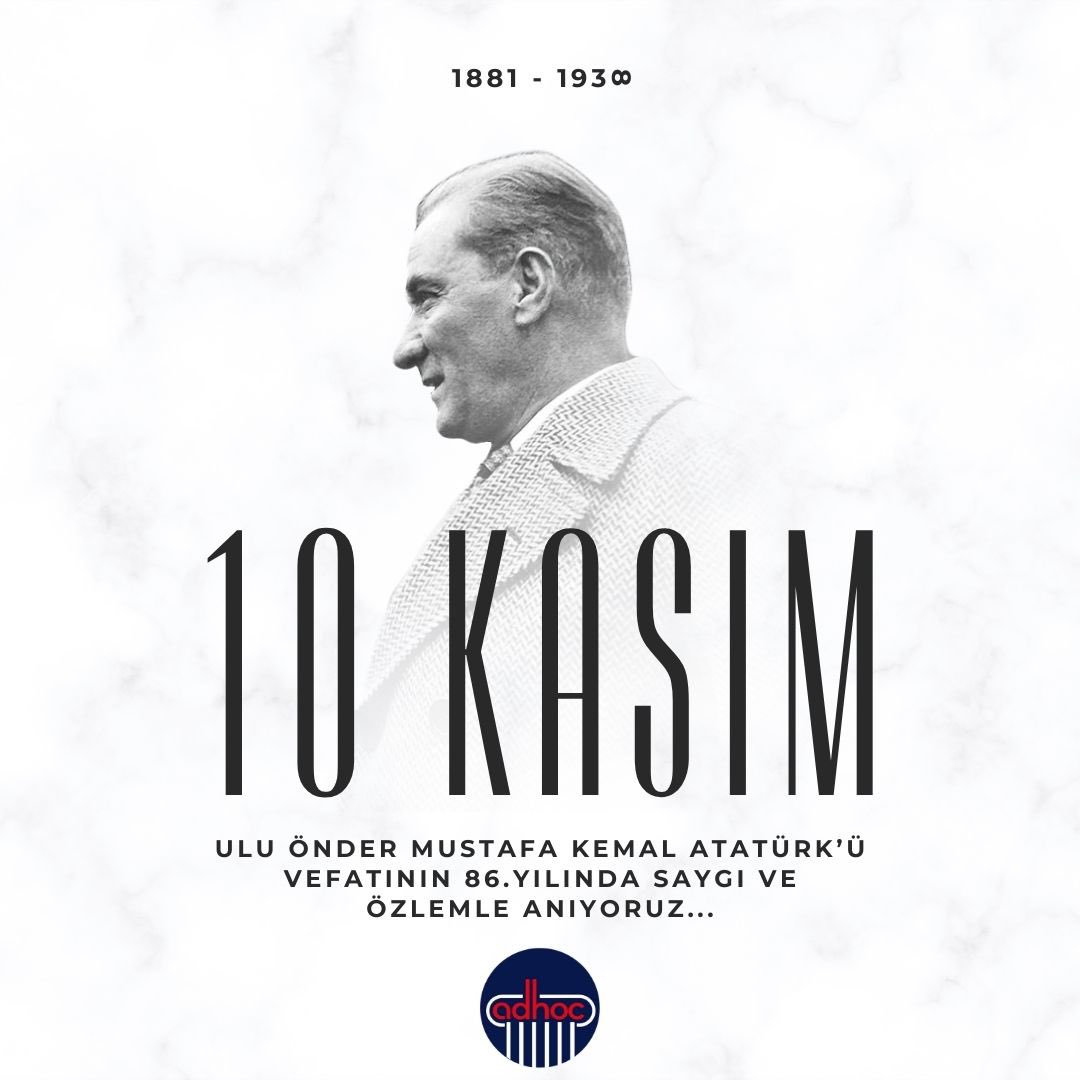 Vefatının 86. Yılında Ulu Önder Gazi Mustafa Kemal Atatürk’ü rahmet ve minnetle anıyoruz. 

“Büyük ölülere matem gerekmez, fikirlerine bağlılık gerekir”