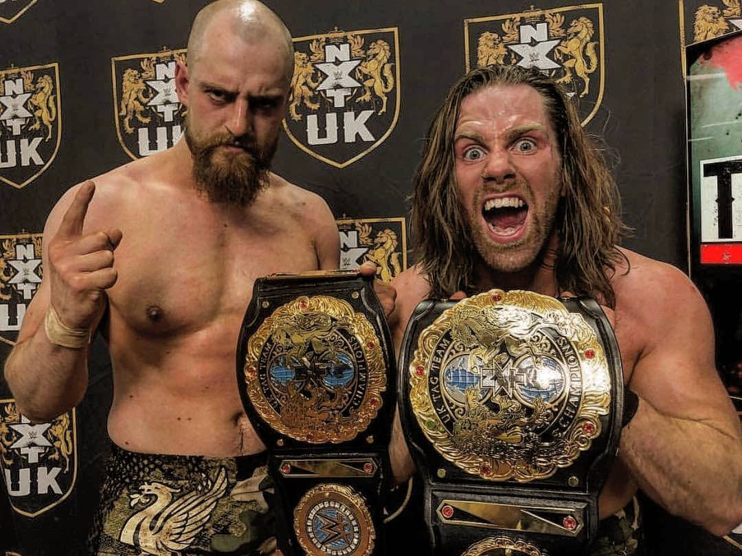 NXTUK_Legacy's tweet image. Congratulations to @JamesDrakePro &amp;amp; @ZackGibsonGYV on adding more championship gold to their resume.

The inaugural #NXTUK Tag Team Champions back in 2019, #GYV are now the NJPW Strong Openweight Tag Team Champions, and the only team to have won those two titles.

 #GritYourTeeth