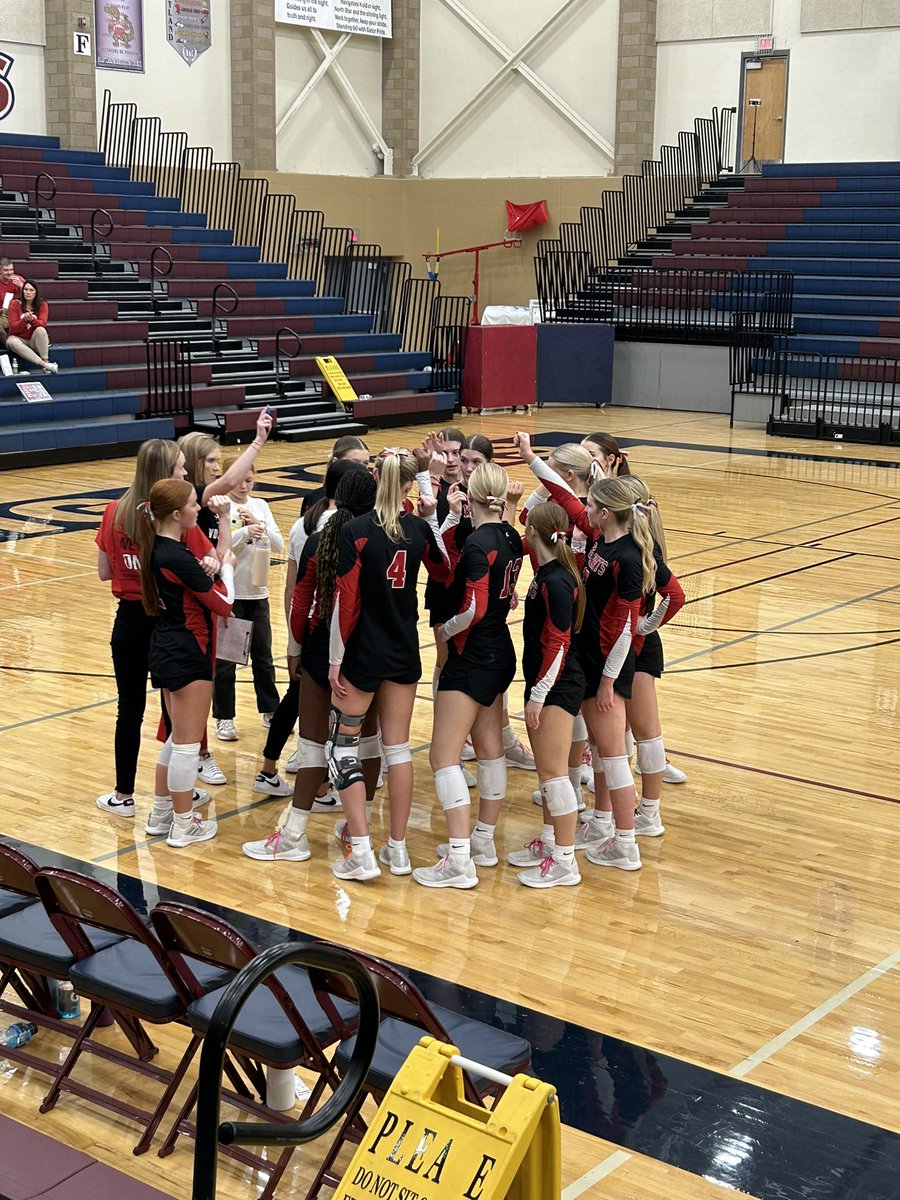 Lady Knights drop the first set 24-26 to Johnson Brock! Work hard girls! #nebpreps