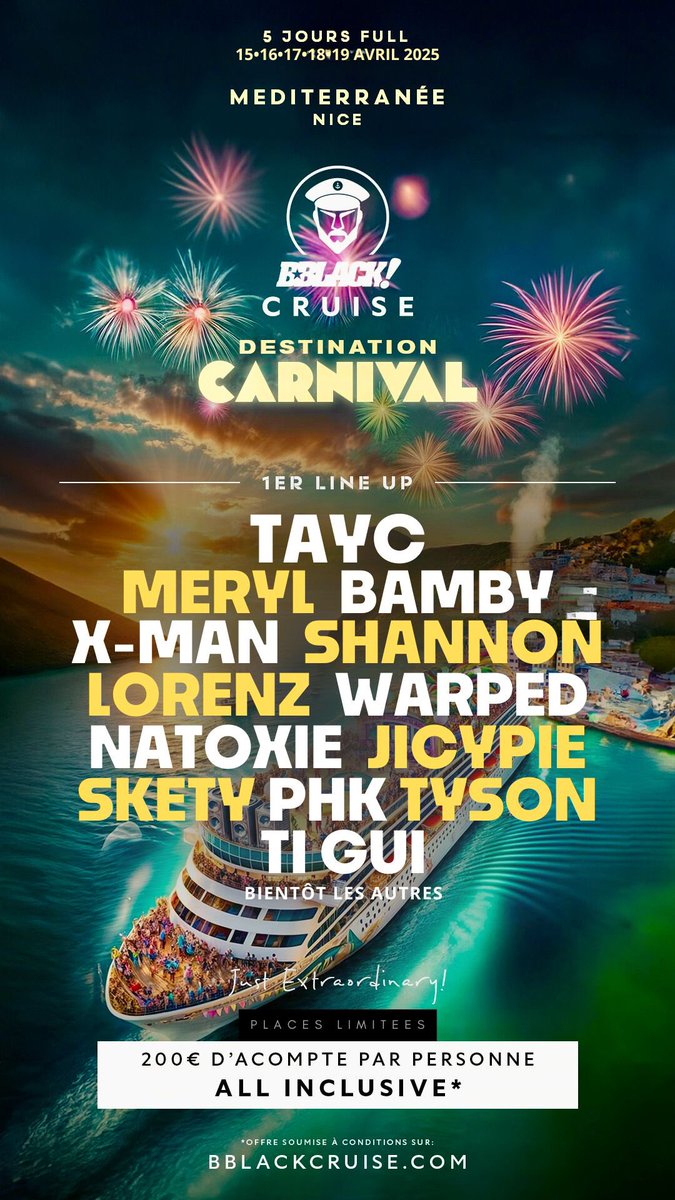 Boooom 🛳️ #Bblackcruise2025