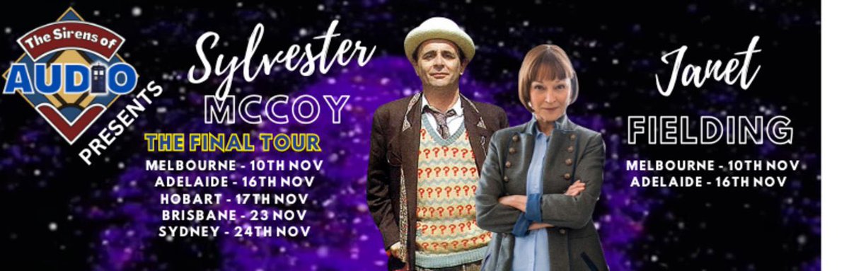 DoctorWhoVic's tweet image. @4SylvesterMcCoy &amp;amp; @jfmouthonlegs today! @AudioSirens Sylvester McCoy’s Final Tour of Australia begins today!! Treacy Centre. 126 The Avenue Parkville, 3052 11am till 6pm!!! :-) @bbcdoctorwho @DoctorWhoVic @drwhoaustralia #SirensOfAudio #SylvesterMcCoy #JF sirensofaudio.com/p/live-events.…