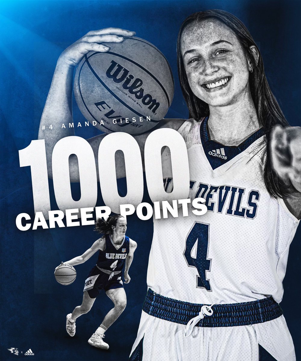 Congratulations to Amanda Giesen for scoring her first 1,000th career point against Calvin University!!! Giesen is the 15th player in Blue Devil history to achieve this milestone.