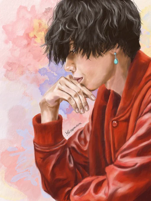 #BOOTLEG 7周年おめでとう(大遅刻) その頃のラジオ出演時の米津さん描きました ラジオ中にピザを食べてましたね 絵を描き始めた頃に描いた画像と同じの描いたつもりが別ポーズでしたが絵をぶら下げておきますので興味ある方は見て下さい #米津玄師 #イラスト #模写