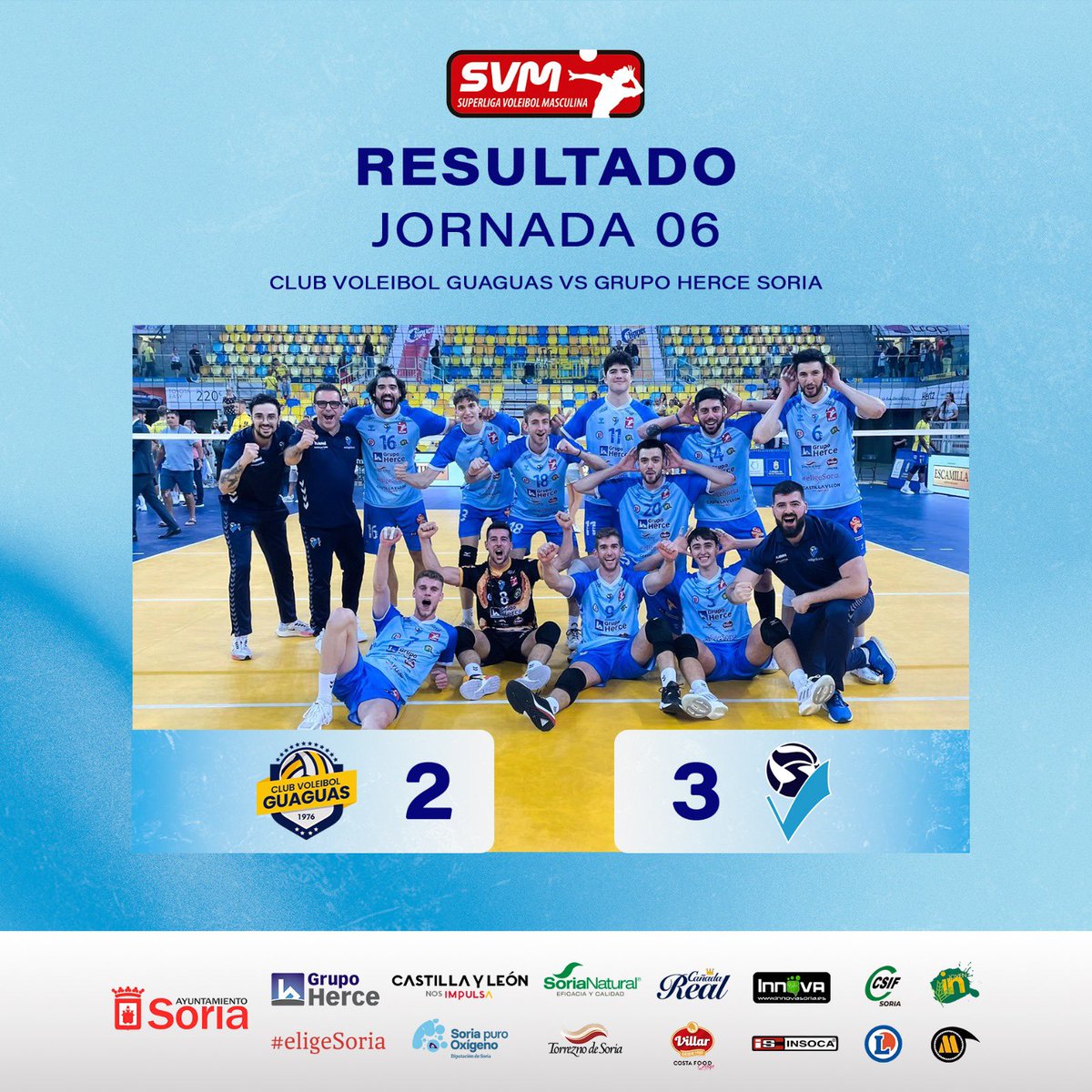 ¡PAR-TI-DA-ZO de infarto y victoria en el tie-break! 🤩💥 

Supimos aguantar hasta el final y rompimos la racha invicta de <a href="/cvguaguas/">Club Voleibol Guaguas Las Palmas de Gran Canaria</a> en el Gran Canaria Arena (2-3). ¡Seguimos sumando! 🤫🩵