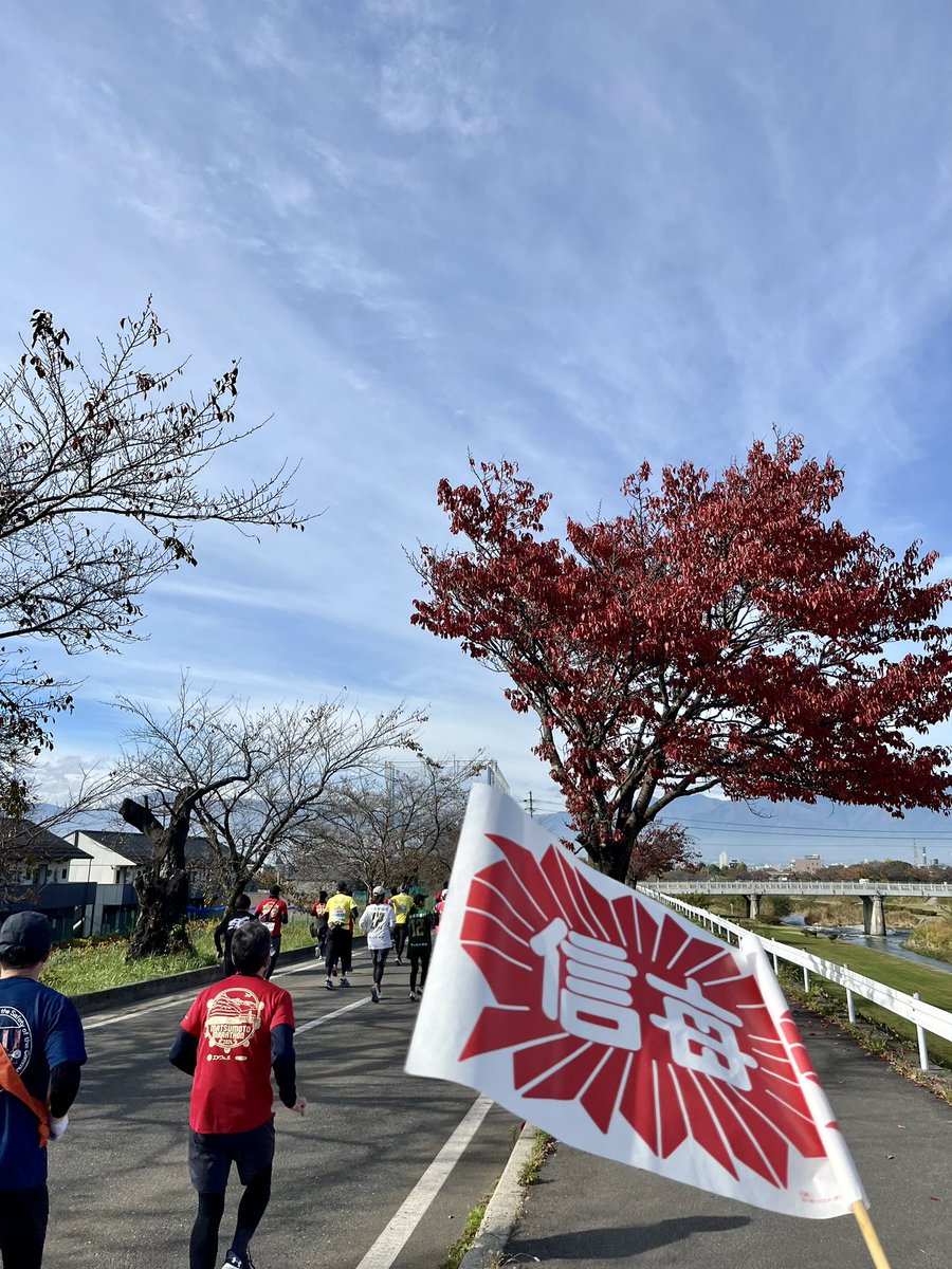 1001kRunner's tweet photo. 紅葉、快晴、絶好のマラソン日和☀️

選手の皆さん楽しんで✨

#松本マラソン https://t.co/5j8KD9EE5l