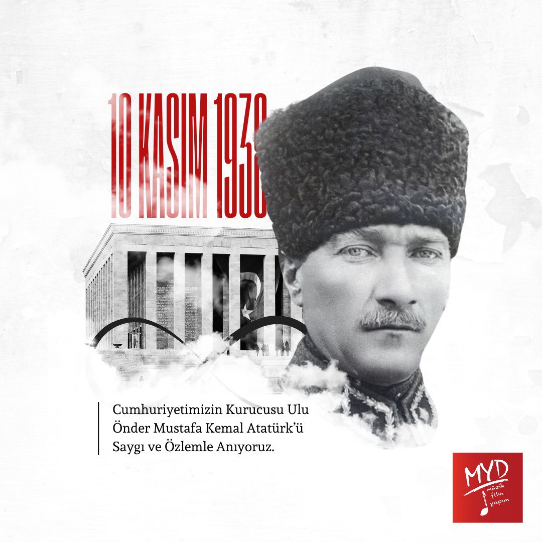 Cumhuriyetimizin kurucusu,
Gazi Mustafa Kemal Atatürk’ü vefatının 86. yılında saygı ve özlemle anıyoruz. 
#10Kasım