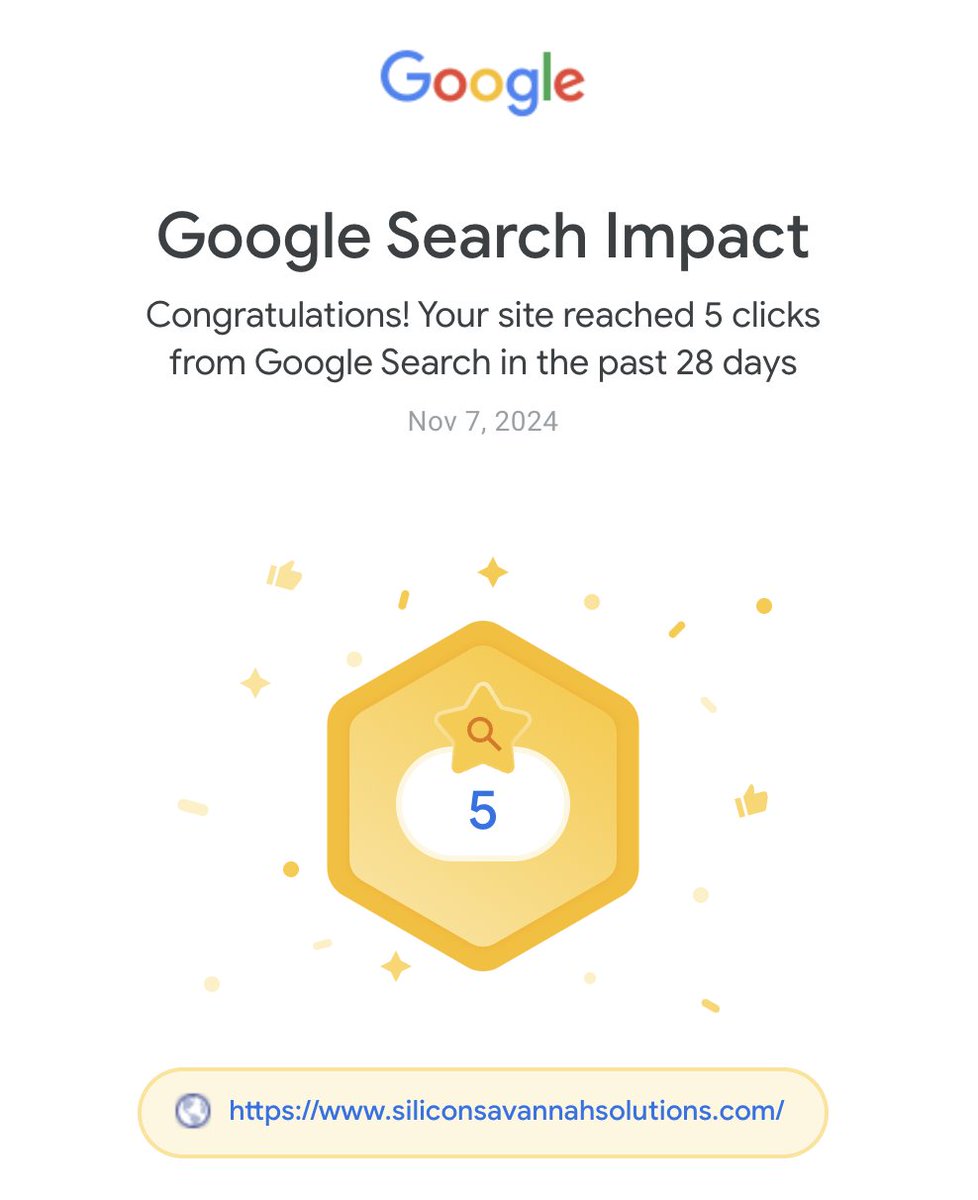 I've done no SEO work on this so definently laughing at this. No idea how these *5* people found me from Google but this is a bit pathetic that I'm getting a "Congratulations!" for this.... thanks <a href="/Google/">Google</a>?

siliconsavannahsolutions.com