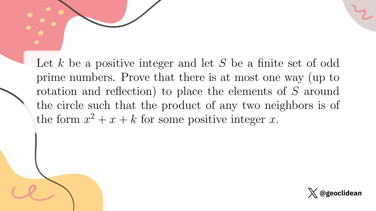 geoclidean's tweet photo. Primes and sets
#NumberTheory #PrimeNumbers #IMO #IMO2022 https://t.co/U3uHyVcxHX
