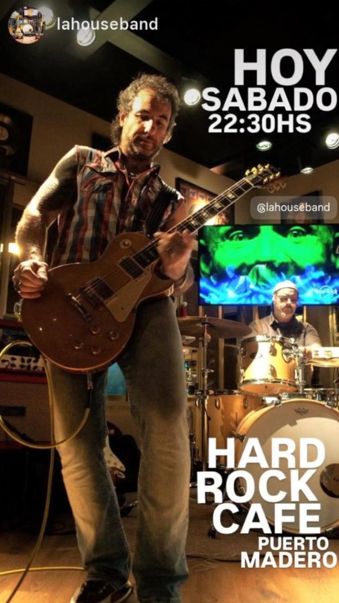 hoy. en vivo en el <a href="/HardRockCafeBA/">Hard Rock Puerto Madero</a>. puerto madero. 22:30hs.