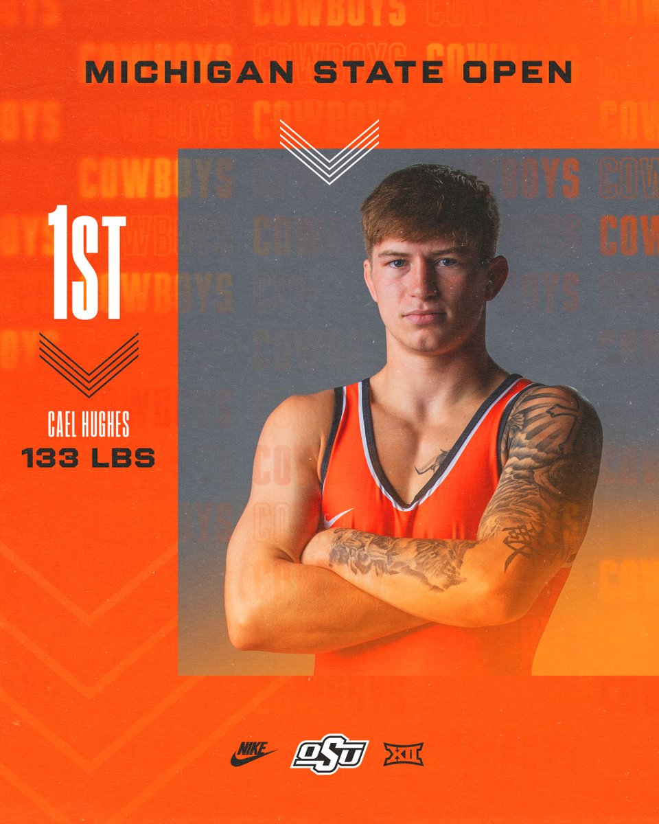 CowboyWrestling's tweet image. Cael Hughes welcomes the 2024-25 season with a 🏆

#GoPokes l @_cael_hughes_