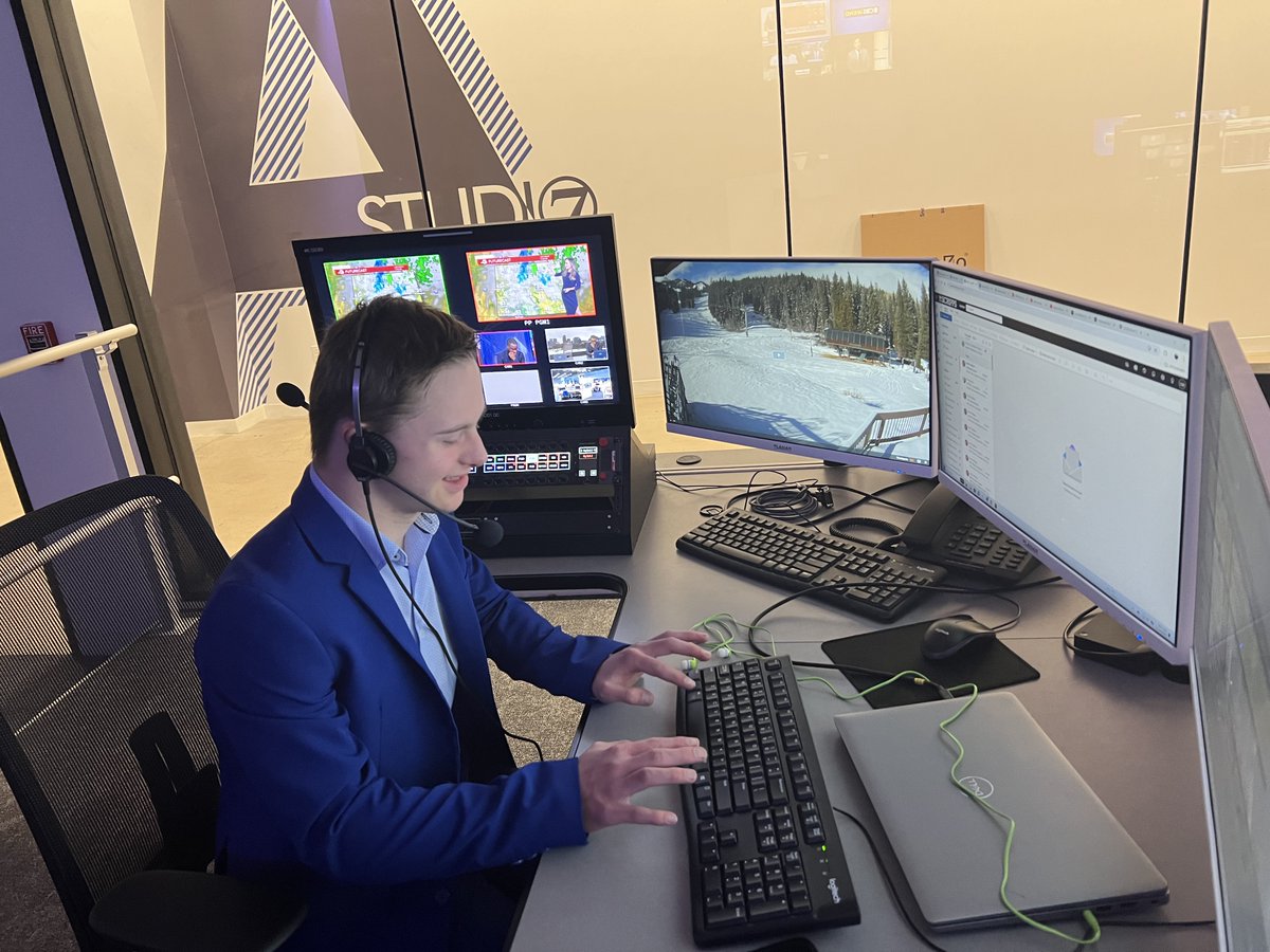 GDSFoundation's tweet photo. No winter can keep us back! Watch Guion and Michelle on 7NEWS talk about the fashion show! Guion got to work in the control room! https://t.co/WudFOOoKB8 https://t.co/86ViAu08d4
