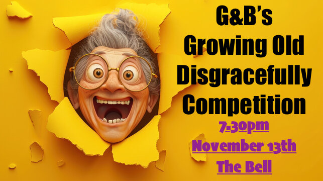GABcomedy's tweet image. Wednesday night at The Bell in Aldgate is G&amp;amp;B's Growing Old Disgracefully competition, the night where acts over 40 compete for the cash prize, the trophy and a place in next year's All Stars show.
#GrowingOldDisgracefully #ComedyCompetition #Livecomedy #ComedyClub #comedy