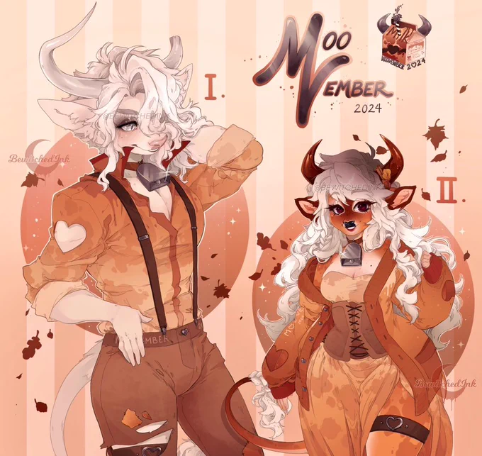  2024 COW-MISSIONS Flat 240 • Open 11/09 - 11/30Back for its 7th  Have any human / anthro OC transformed into the best bovine version of themselves! Thigh-Up Flat Color Drawn in the 2024 Moovember Uniform you choosePOST `CLAIM' BELOW FOR A SLOT 