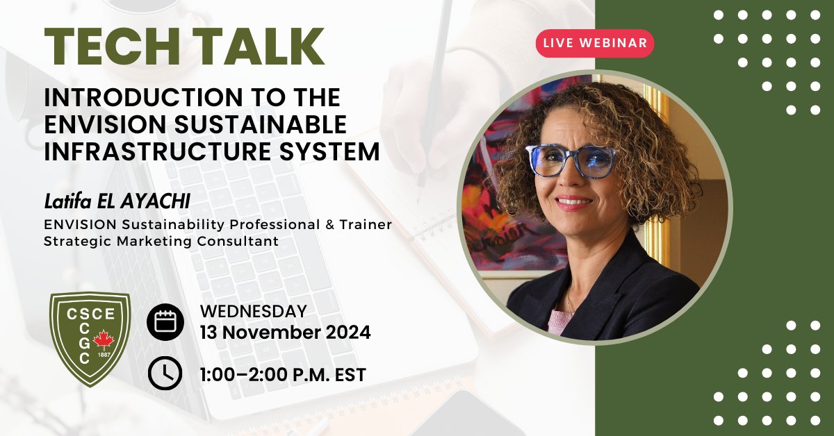CSCE | SCGC (@csce_scgc) on Twitter photo CSCE TECH TALK Webinar: Introduction to the ENVISION Sustainable Infrastructure System
>November 13, 2024, 1:00–2:00 p.m. EST
Details and registration: csce.ca/iCore/Events/E…
<a href="/ASCETweets/">ASCE Headquarters</a> <a href="/ACECCanada/">ACEC-Canada</a> CSCE TECH TALK Webinar: Introduction to the ENVISION Sustainable Infrastructure System
>November 13, 2024, 1:00–2:00 p.m. EST
Details and registration: csce.ca/iCore/Events/E…
<a href="/ASCETweets/">ASCE Headquarters</a> <a href="/ACECCanada/">ACEC-Canada</a>