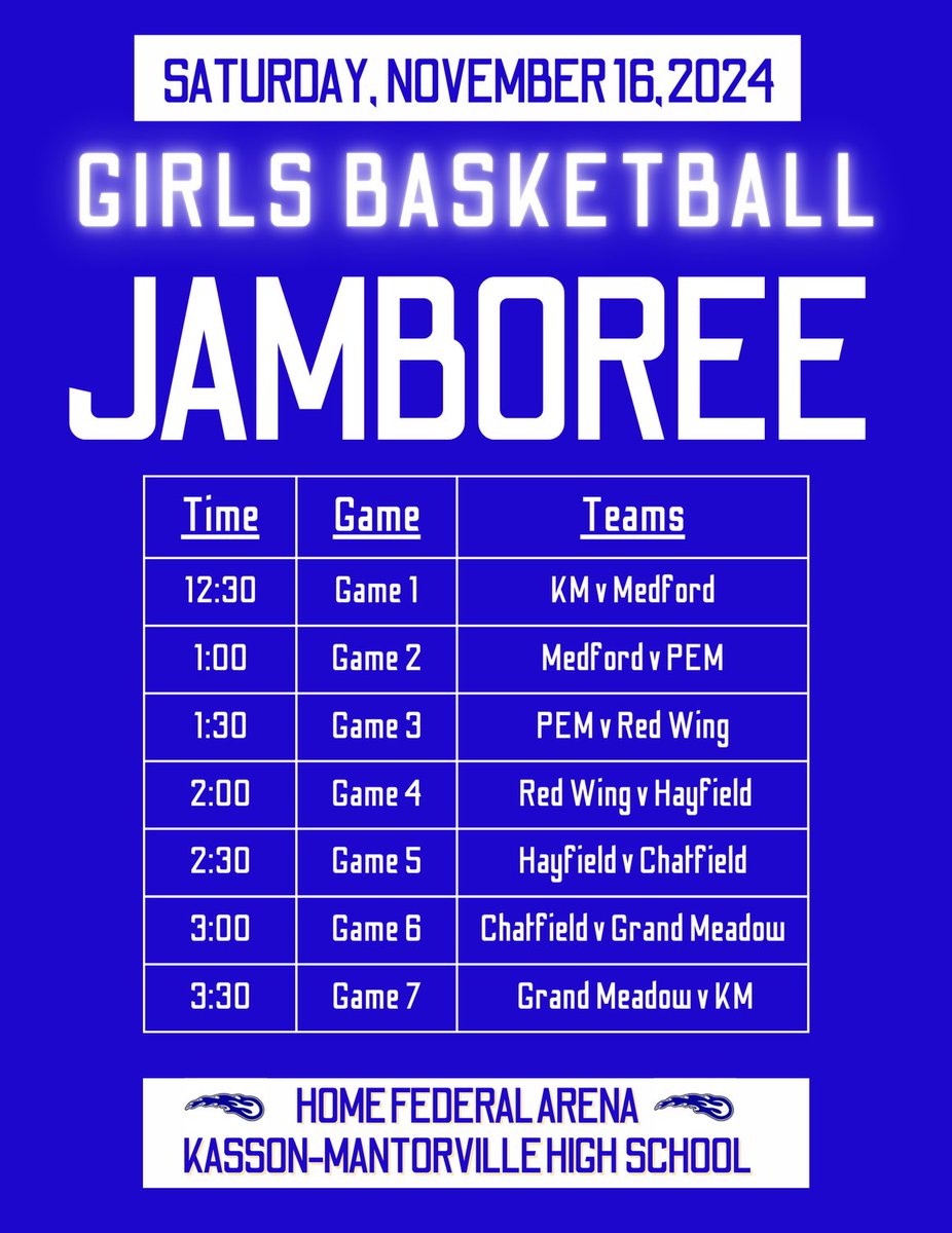 We are just 1️⃣ week away from the Kasson-Mantorville Girls Basketball Scrimmage and Jamboree!