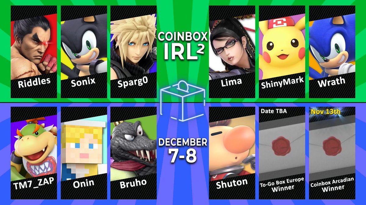 We have selected our invited players for the $10,000 Coinbox IRL 2!

If you want a chance at an invite -  the official NA qualifier is THIS WEEK!

The Coinbox #118: Arcadian Editon
- $2,000 Prize Pool
- only non-invited players can enter
- winner gets travel + hotel to D.C.