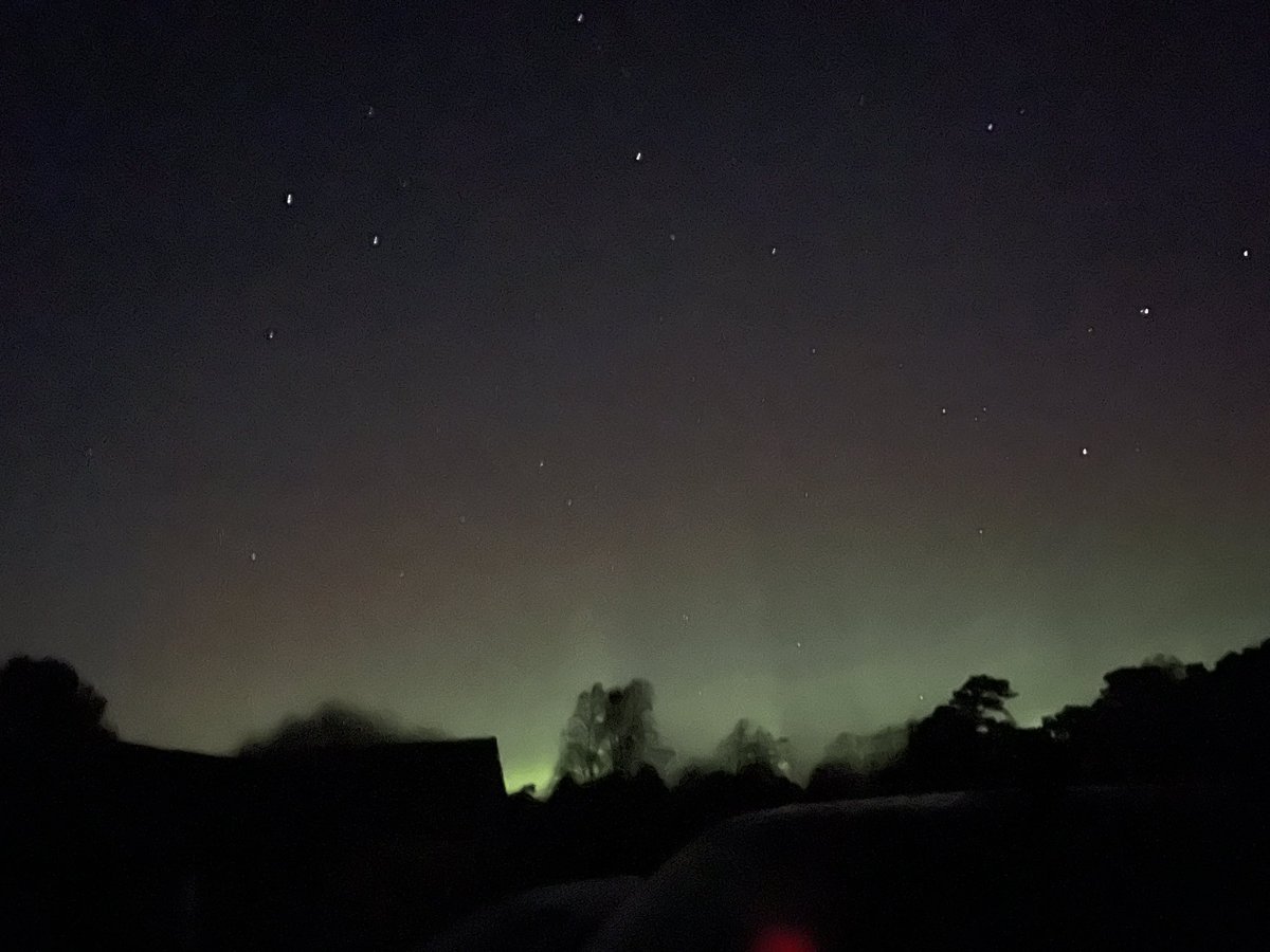 Clear night, northern light in the Cairngorms.