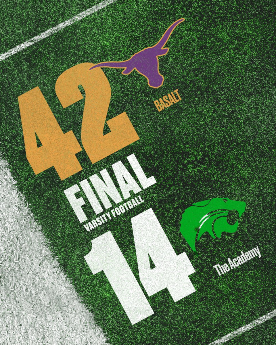 BHS_COAthletics's tweet image. Final score Basalt 42 and The Academy 14 #WeAreBasalt #LonghornNation #COPrep #CHSAA