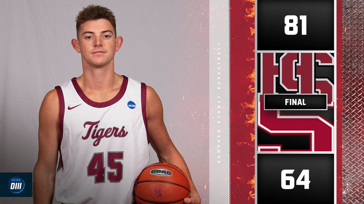 FINAL | No, 23 <a href="/HSCBasketball/">H-SC Basketball</a> wins its opener on the road at (RV)Swarthmore (PA) 81-64. Colin Radcliffe w/game-high 27 points, including 5 3FGs, Adam Brazil w/17 points &amp; 6 assists and Shane Fernald w/13 points &amp; 6 rebounds. #RollTigers🐅 #GID #SOE #ODAC #d3hoops