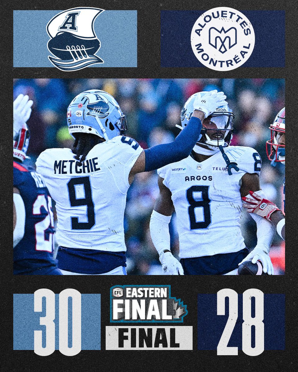 CFL's tweet photo. THE DOUBLE BLUE CASHES THEIR TICKET TO THE 111TH #GREYCUP! 🌊🌊 https://t.co/6HAAy753ze