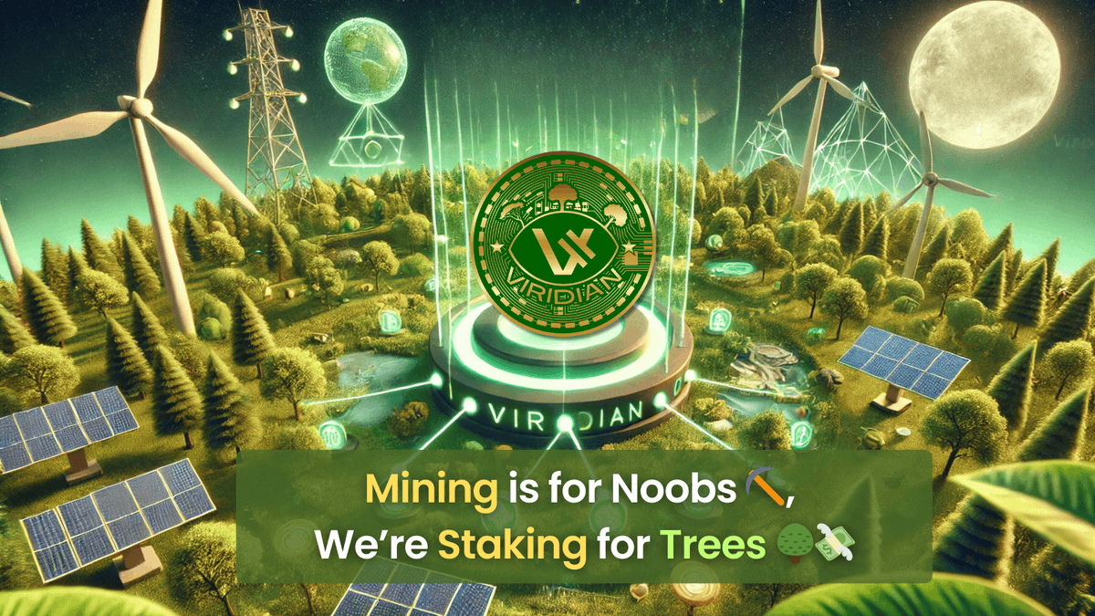 ViridianCoin's tweet photo. 🌿 Who needs proof of work when you’ve got proof of saving the planet? 

Viridian is where crypto meets eco-action. 🌍💰 

#EcoImpact #MemeCoinForGood #ProofOfTrees https://t.co/sTKpwDStfA