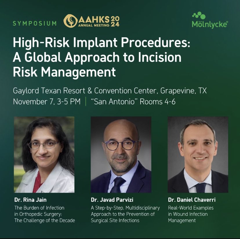 Daniel Chaverri (@dchaverrifierro) on Twitter photo An honour being with 2 bigs discussing around preventing SS complications in the AAHKS annual meeting in Dallas🇺🇸. Microbiota, preop optimization, intraoperative measures,undisturbed wound healing and prophylactic use of negative pressure therapy were major topics. <a href="/MolnlyckeUS/">Mölnlycke U.S.</a> An honour being with 2 bigs discussing around preventing SS complications in the AAHKS annual meeting in Dallas🇺🇸. Microbiota, preop optimization, intraoperative measures,undisturbed wound healing and prophylactic use of negative pressure therapy were major topics. <a href="/MolnlyckeUS/">Mölnlycke U.S.</a>