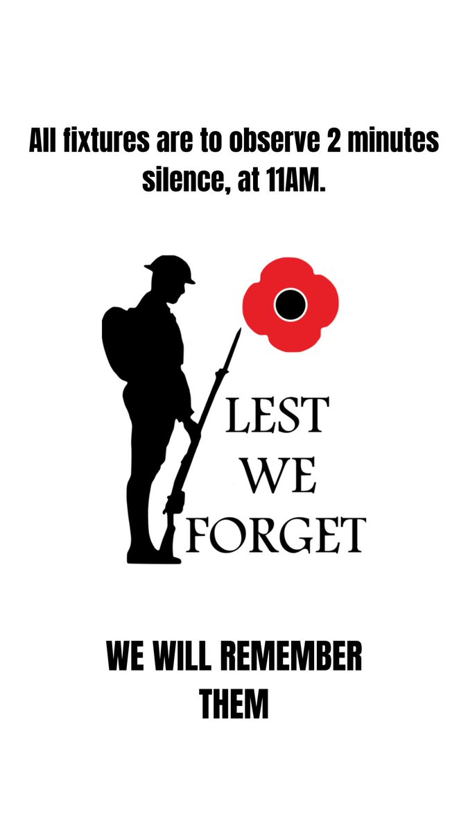 ManchesterASFL's tweet image. MASFL Remembers.

All teams, officials and spectators must observe the two minutes silence at 11AM tomorrow, prior to kicking off.

We will remember them.

#LestWeForget
