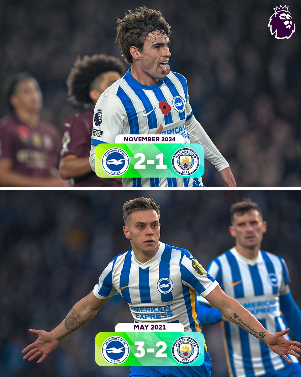 The last two occasions that Man City have led at half-time and lost in the Premier League…

👋 <a href="/OfficialBHAFC/">Brighton & Hove Albion</a>