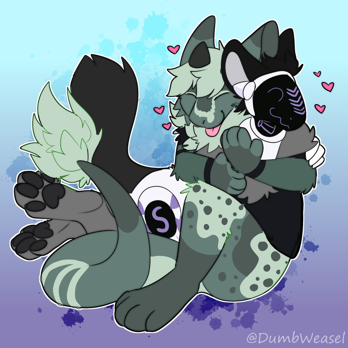 WeaselDumb's tweet photo. Snuggle YCH for @SaltyGhost4 https://t.co/a5phArHXCG