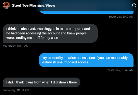 Crackieta's tweet photo. 🚨BREAKING BALLDO NEWS: WORLD EXCLUSIVE🚨

WITH EXPLICIT PERMISSION FROM @AaronImholte, BREAKING BALLDO NEWS (BBN) REVEALS DM CONVERSATIONS IN WHICH AARON IMHOLTE SUSPECTS NICK REKIETA ACCESSED HIS GOOGLE ACCOUNT WITHOUT AUTHORIZATION

FURTHER FELONY CHARGES LIKELY!