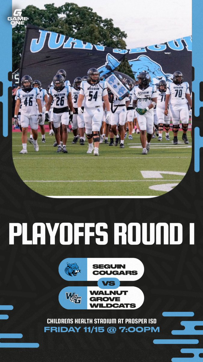 Round 1
🗓️ 11/15/24
⏰ 7:00PM
📍 Children’s Health Stadium at Prosper ISD

<a href="/coachjoegordon/">The Official Teammate of Today's Student Athlete</a> <a href="/blin_jr/">Billy Linson Jr</a> <a href="/JuanSeguinHS/">Juan Seguin HS</a> <a href="/AISD_ATH/">Arlington ISD Athletics</a> <a href="/dctf/">Dave Campbell's — TexasFootball.com</a>