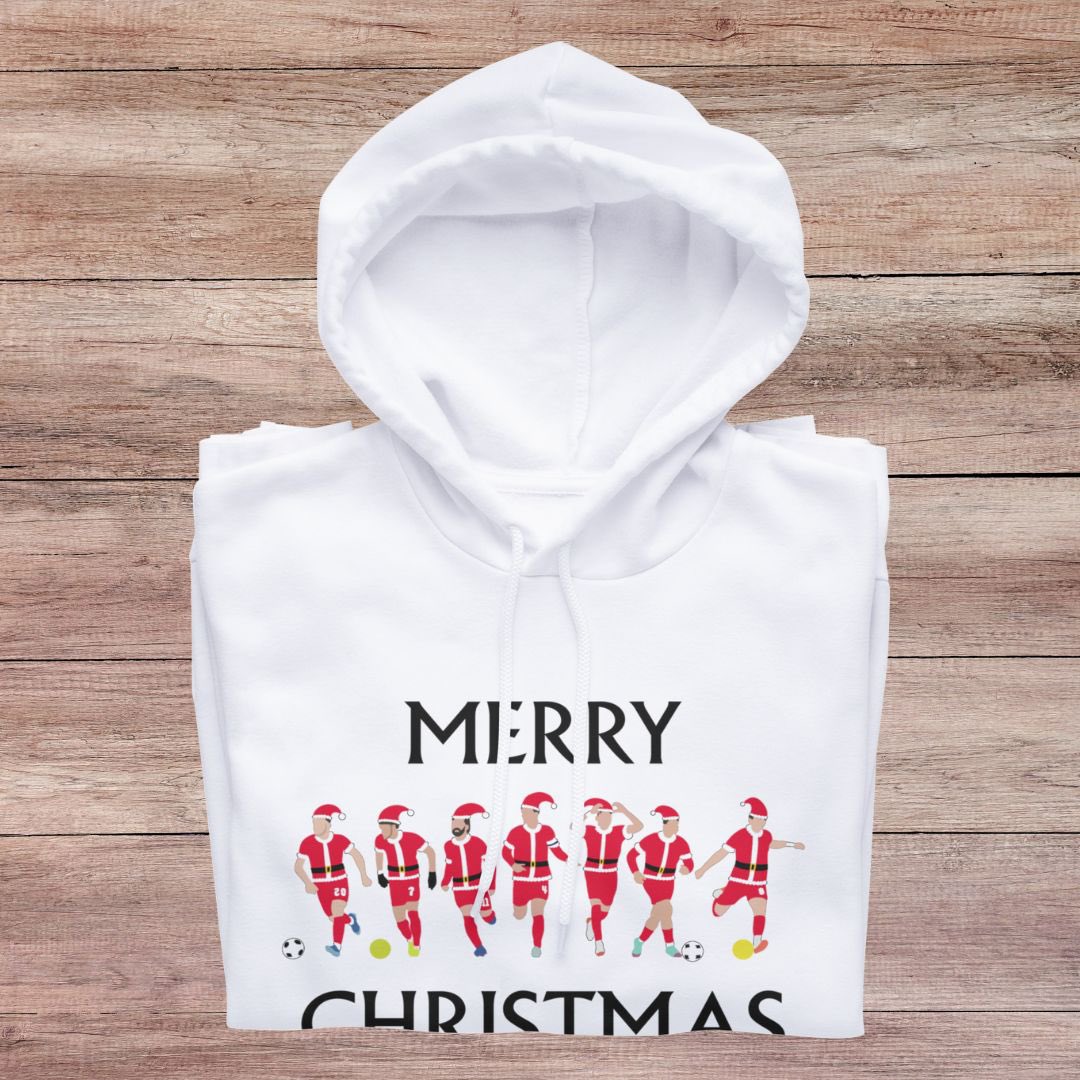 FunkyFashionP's tweet photo. TOP OF THE LEAGUE!! ⚽️ Liverpool Christmas Hoodie!! Hand drawn and printed! Both designs available in black or white. Available in sizes S, M, L, XL or XXL. Visit https://t.co/M6yh7yTIF3… to buy now! Or check out the link in my profile for more! #liverpool #christmas https://t.co/HMORMFd39I