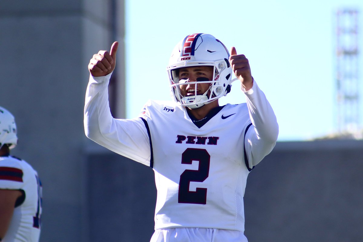 𝗔𝗻 𝗮𝗹𝗹-𝘁𝗶𝗺𝗲 𝗽𝗲𝗿𝗳𝗼𝗿𝗺𝗮𝗻𝗰𝗲 for Liam O’Brien! 👀

🔴 Most passing touchdowns (6) in a single game in program history.
🔵 Most total touchdowns (7) in a single game in program history.
🔴 Career-high 341 passing yards.

Have a day, 2️⃣!

#FightOnPenn x #BEGREAT